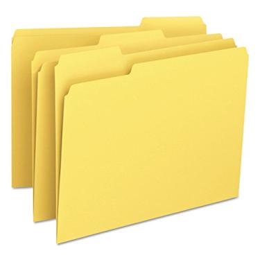 Imagem de Smead 12943 Pastas De Arquivo 1/3 Com Aba Superior Cortada Carta Amarela 100/Caixa Carta Amarelo