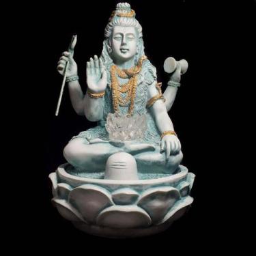 Imagem de Fonte De Água Shiva Com Flor De Lotus Verde 28cm - Mandala De Luz