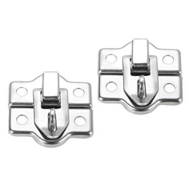 Imagem de 2 pcs mini jóias caixa de presente de vinho de madeira caixa de madeira alternou o gancho do hasp da mala de estatura do hasp pode travar o fechamento com os parafusos 26 * 28mm YYDFPIIA