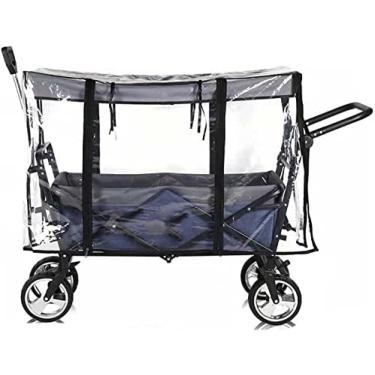 Imagem de Capa De Chuva De Carrinho De Plástico Transparente, Capa De Chuva Dobrável Push Pull, Acessórios De Carrinho De Acampamento Portátil Push Pull, Para Compras De Acampamento De Jardim Ao Ar Livre Pa