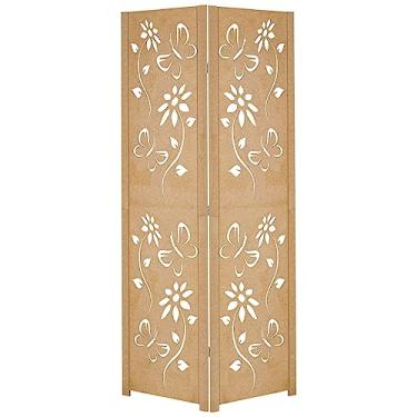 Imagem de Biombo Floral Divisor Ambiente Separador Dobrado Repartido (2 Folha)