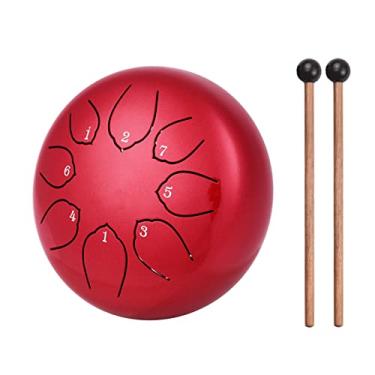 Imagem de SIMBAE tambor handpan de 15 cm de aço para língua, tambor de mão, tambor de 8 notas, instrumento de percussão C-Key com marretas, bolsa de bateria, pano de limpeza para educação musical, concerto, cura mental, meditação, ioga