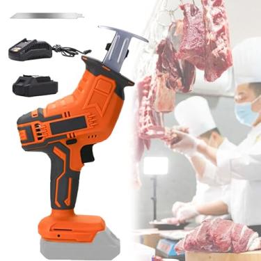 Imagem de Máquina de serrar ossos eléctrica eficiente para talhantes - Serras recíprocas sem fio de qualidade comercial para cortar carne e ossos com precisão em casa,1battery+1sawtooth