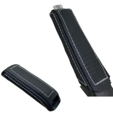 Imagem de Capa em couro alavanca freio de mão Compativel Eco sport 2013 à 2017