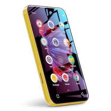Imagem de Leitor de MP3 WiFi com Bluetooth, TIMMKOO 4" tela sensível ao toque completo Mp3 Mp4 Player com transferência WiFi, som portátil de alta fidelidade Walkman leitor de música digital com rádio FM, gravador, ebook, relógio, navegador (Amarelo)