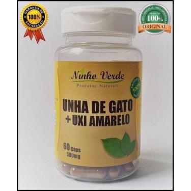 Imagem de Unha De Gato + Uxi Amarelo 500 Mg 60 Cápsulas Ninho Verde