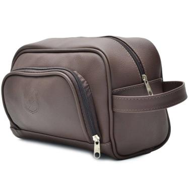 Imagem de Necessaire Bolsa Lisa Divisórias Feminina Masculina Estojo Organizador Zíper Viagem Dia a Dia