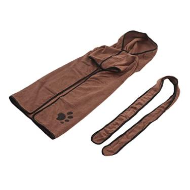 Imagem de Casaco de Toalha para Animais de Estimação, Roupão de Banho Macio e Absorvente para Cães Com Cinto para Gato para Praia (XL)