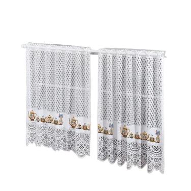 Imagem de Cortina Pia Vitro Renda Cozinha Bule 1,60X0,80 Alt