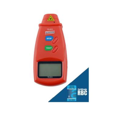 Imagem de Tacômetro Digital Óptico Mira Laser 2,5 A 99999 Rpm Velocidade Td-812 Portátil Instrutherm Estojo Certificado Rbc