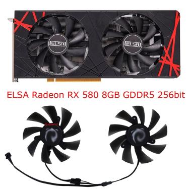 Imagem de Video Card Fan para ELSA Radeon  RX580  8GB  2048SP  GDDR5  256bit  distância de montagem de 42 5mm