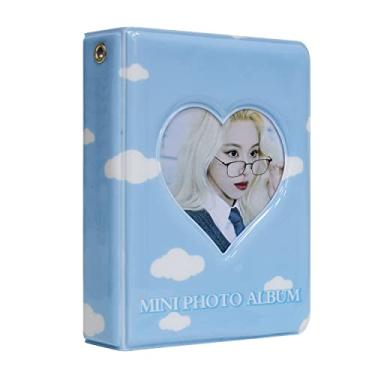 Imagem de Mini álbum de fotos de 7,6 cm para câmera Fujifilm Instax e fichário Kpop Photocard, porta-cartões fotográficos, porta-cartões de visita, 40 bolsos (azul)