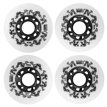 Imagem de SGARQI Pacote com 4 rodas de skate em linha para uso externo 90A Freestyle Pneu durável 72 mm 76 mm 80 mm para escolher rodas de substituição de lâminas de rolo de hóquei com rolamentos e espaçadores