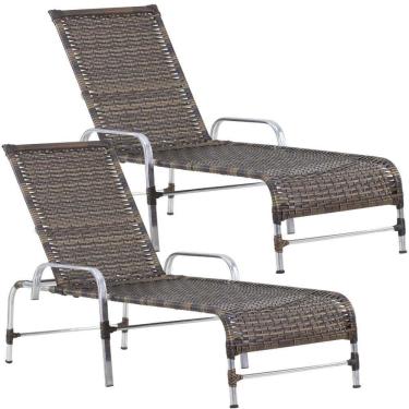 Imagem de Kit 2 Espreguiçadeiras Catar Em Alumínio Argila