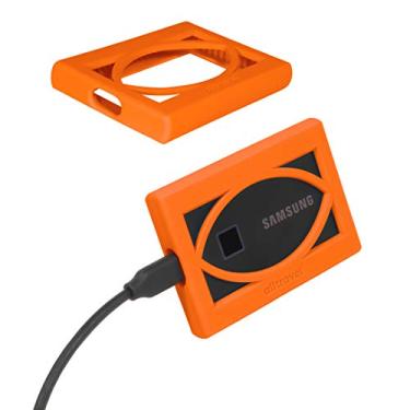 Imagem de Alltravel Capa amortecedora de silicone para SSD portátil Samsung T7, T7 Touch - 1TB, 2TB, 500 GB - USB 3.2 Unidades externas de estado sólido (laranja)