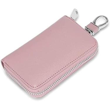 Imagem de Carteira de porta-chaves, porta-chaves de carro, porta-chaves de couro genuíno, bolsa para chaves de carro, à prova d'água, portátil, bolsa com zíper, porta-cartões, porta-chaves, carteira c