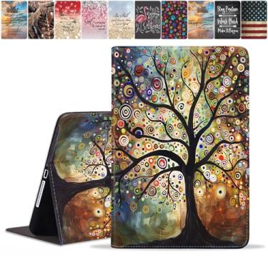 Imagem de FQTBCEARI Capa para Samsung Galaxy Tab S6 Lite 10,4 polegadas 2022/2020 (SM-P613/P619/P610/P615), capa fina de couro PU, suporte ajustável com capa para despertar/hibernar automaticamente, árvore da