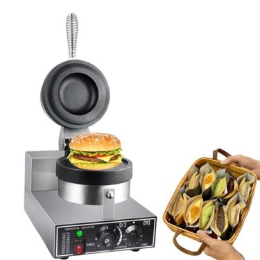 Imagem de Máquina de fazer waffle de hambúrguer elétrico comercial de 1200 W, máquina de fazer hambúrguer de sorvete, máquina de assar hambúrguer, máquina de assar hambúrguer Panini, sanduicheira de hambúrguer,
