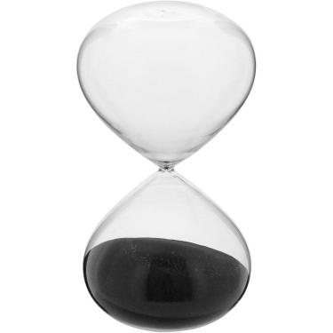 Imagem de Ampulheta Decorativa Enfeite Areia Preta Vidro 28x16x16