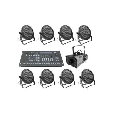 Imagem de Kit 8 Par Led Slim 60 Led 3W+Máq Fumaça 1200W+Mesa Pilot