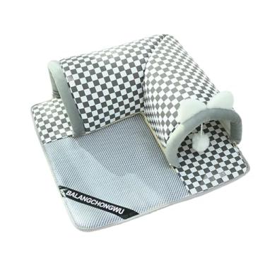 Imagem de Ioensy Cama túnel para gatos, tapete removível para treinamento de gatinhos, playground portátil com bola de jogo, brinquedo interativo para gatos internos,