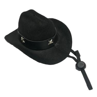 Imagem de Generic Chapéu de fantasia para animais de estimação, chapéu de cowboy para cachorro, chapéu de cowboy oeste, fantasia de cachorro e gato, boné para cosplay, preto
