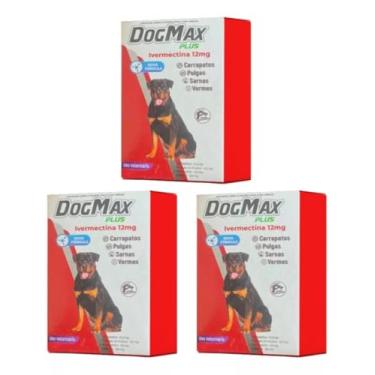 Imagem de DogMax Plus - Ação 4 em 1 - Remédio para pulgas, carrapatos, vermes e sarna 12 Comprimidos 60kg