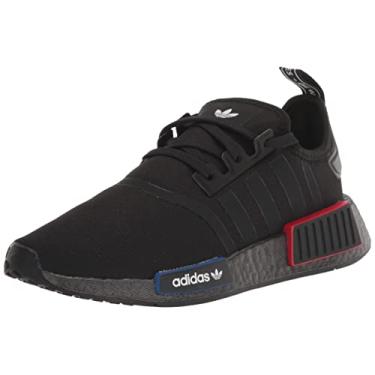 Imagem de adidas Originals Tênis infantil unissex NMD_r1, Preto/Preto/Cinza, 5 Big Kid