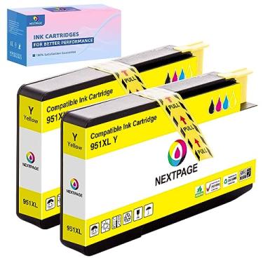 Imagem de Cartuchos de tinta amarela 951XL de substituição para HP 951 XL 951XL 951XL (CN048AN) Funciona com impressora OfficeJet Pro 8610 8600 8615 8620 8625 276dw 251dw (pacote com 2)