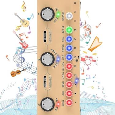 Imagem de M-VAVE CUBE BABY Pedal multiefeitos para guitarra acústica, com carregamento IR Modelos de 9 AMP, processador acústico multiefeitos Bluetooth 5.0 gravação bateria embutida, função gravação de áudio
