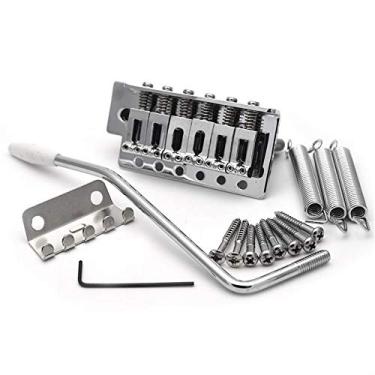 Imagem de SAPHUE Conjunto de ponte Tremolo Stratocaster de 52,5 mm para substituição de guitarra elétrica Fender Strat Squier, cromada