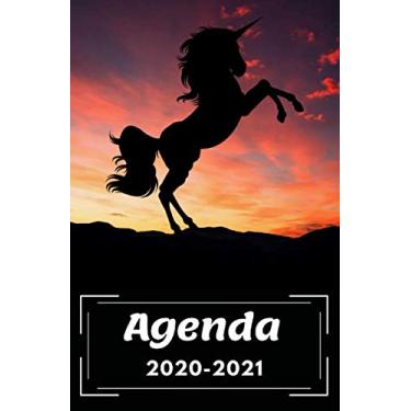 Imagem de Agenda 2020-2021: Agenda organizacional o escolar | Unicornio | Tamaño de bolsillo diario (una semana = 2 páginas) | Dimensiones: 15,32 x 20,34 cm.
