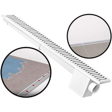 Imagem de Ralo Linear Modulável Com Grelha E Sifão Interno Para Banheiro Sacada 