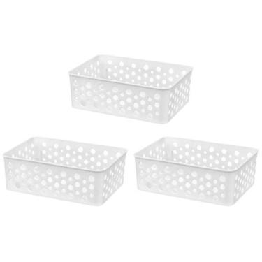 Imagem de Kit 3 Cesto Organizador Rattan Multiuso Armário Gaveta Lavanderia P (1