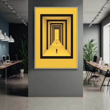 Imagem de Quadro com Moldura Decorativo Para Sala Quarto Hall Ilusionismo Minima