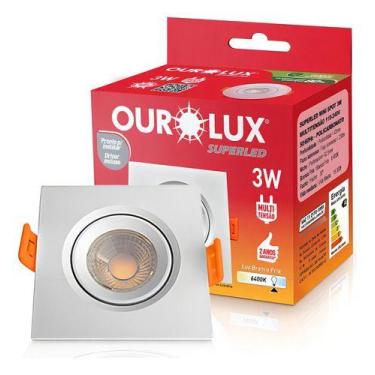 Imagem de Spot Mini Quadrado Embutir Super Led 3w Branco Frio Ourolux Cor Branco