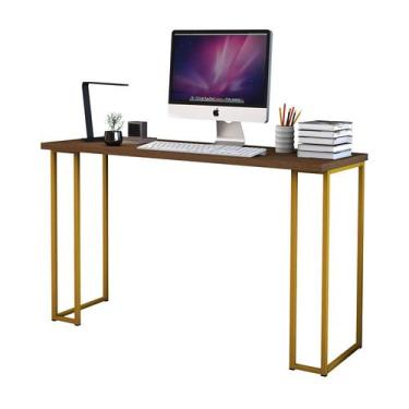Imagem de Mesa De Estudo Pés Dourado em Ferro 1,20 Moderno 100% MDF - A7home, Im