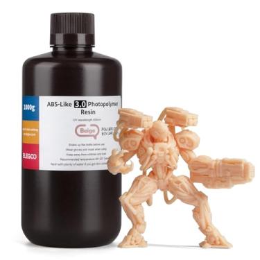 Imagem de ELEGOO ABS-Like Resina 3.0 para impressora 3D Bege 1KG - Resina de fotopolímero padrão de cura UV 405nm para impressão 3D LCD/MSLA/DLP