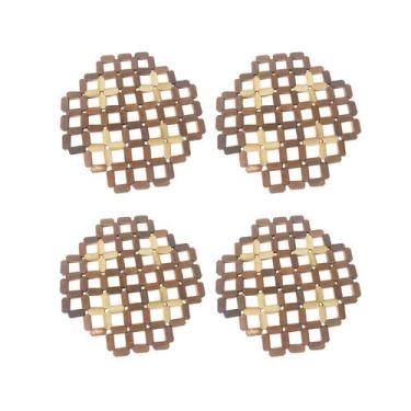 Imagem de Kit 4 Peças De Descanso Apoio De Panela Para Mesa Bambú - Rio Tijucas,