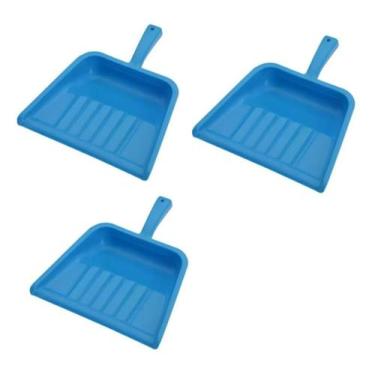 Imagem de KIT 3 Pá De Lixo Limpeza Plástica De Mão Com Cabo Resistente - MARBEL