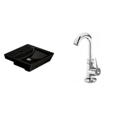 Imagem de Conjunto para Banheiro Cuba de Semi-Encaixe Verona 11cmx41cmx41cm e To