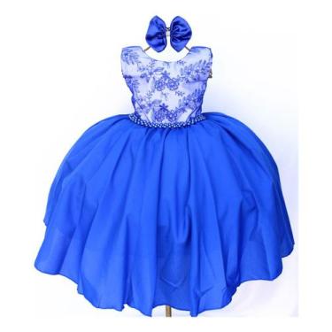 Imagem de Vestido Festa Infantil Casamento Daminha Florista  Com Tiara - FESTA L