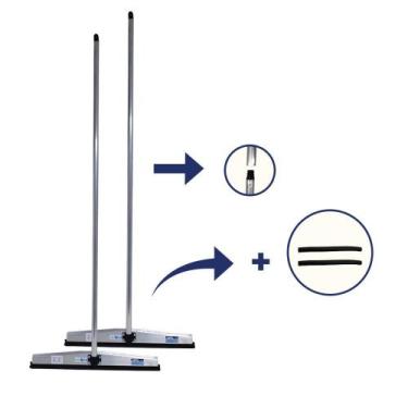 Imagem de Kit 01 Rodo de Alumínio de 40 Cm + 01 Rodo de 60 Cm + 2 Refil - Artlim
