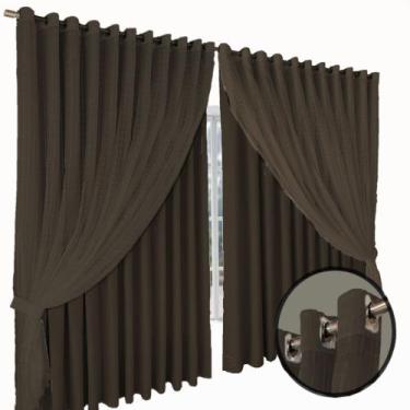 Imagem de cortina blackout Jade corta luz 2,10 x 1,70 quarto marrom - Bravin Cor