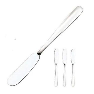 Imagem de Kit 4 Espatulas Aço Inox 14,9cm SQ Para Manteiga Patê Geleia - Só Qual