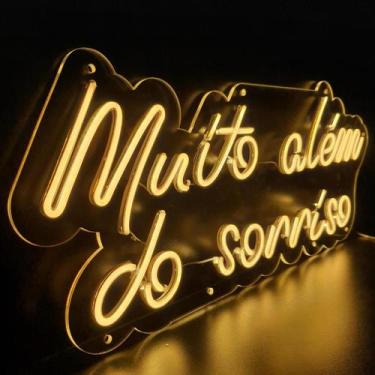 Imagem de Painel Neon Led em Acrílico Personalizado Muito além do sorriso 0,60 x