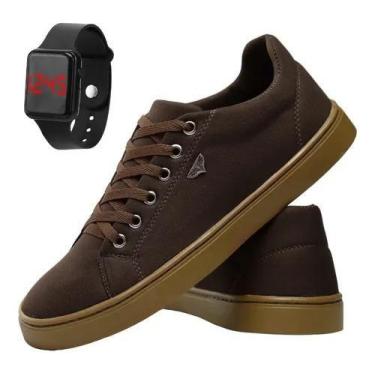 Imagem de Sapatênis Casual  Masculino Cano Baixo com Relogio Led - Adsshoes, Mar