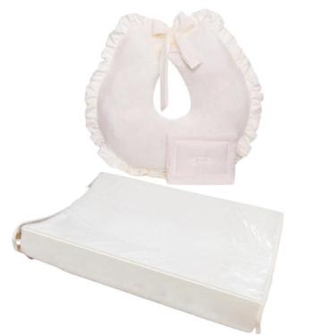 Imagem de Kit Trocador Anatomico Comoda e Almofada Amamentação para Bebe - Zan B