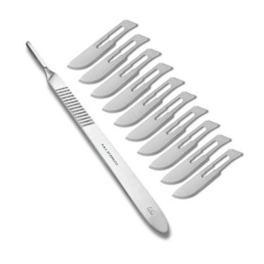 Imagem de Kit Cirúrgico Cabo de Bisturi N3 + 10 Laminas para Bisturi N10 - MATER