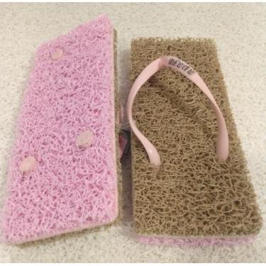 Imagem de Chinelos Apaju, duplo capacho quadrado., Bege, Rosa bb, 41/42